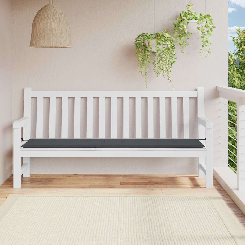 Garden Bench Cushion Black 200x50x3 cm Oxford Fabric
