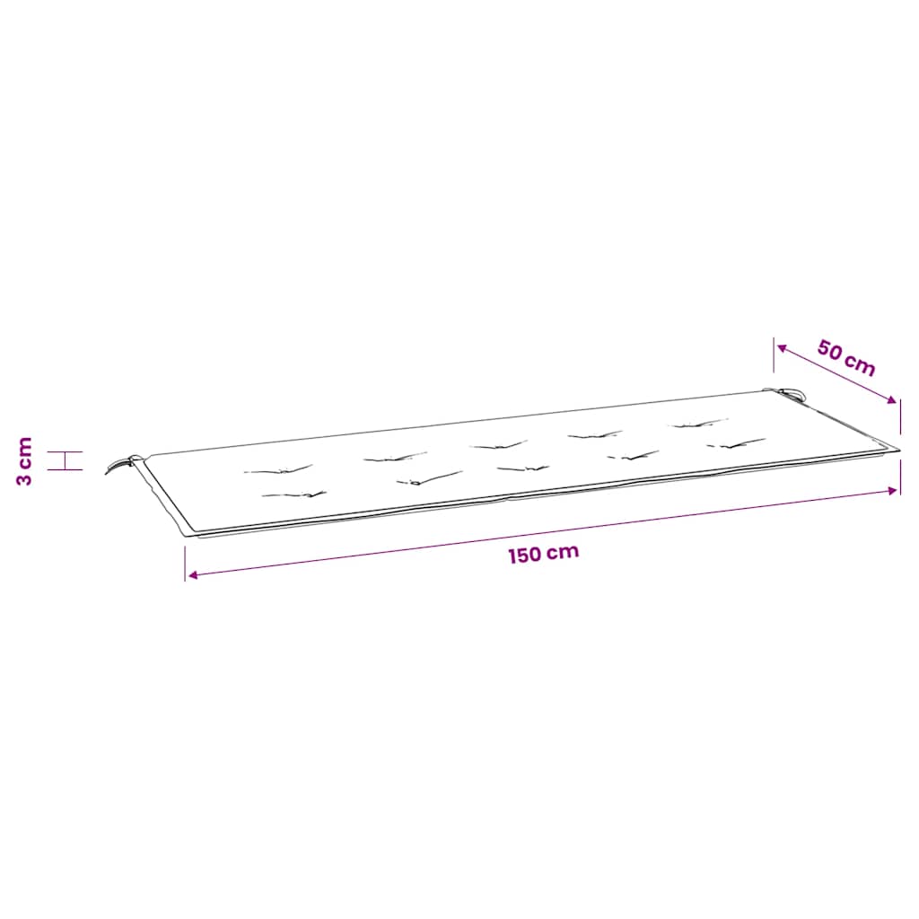 Garden Bench Cushion Taupe 150x50x3 cm Oxford Fabric