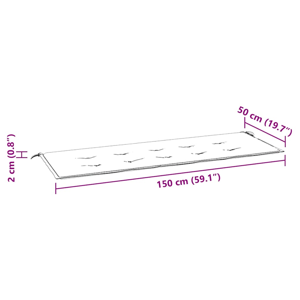Garden Bench Cushion Beige 150x50x3 cm Oxford Fabric
