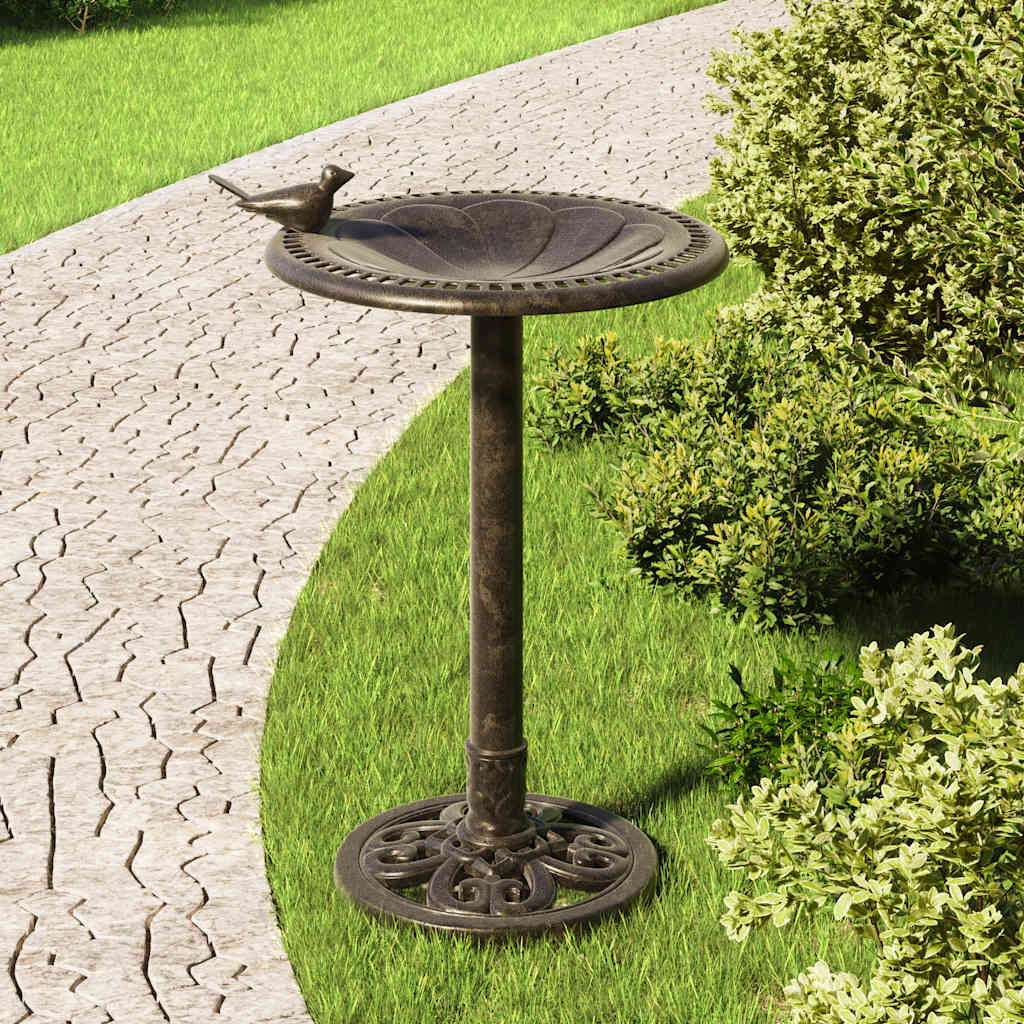 Garden Bird Bath Bronze Plastic