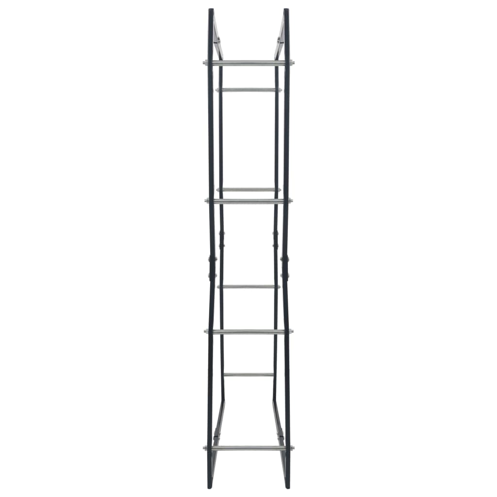 Firewood Rack Black 80x25x150 cm Steel