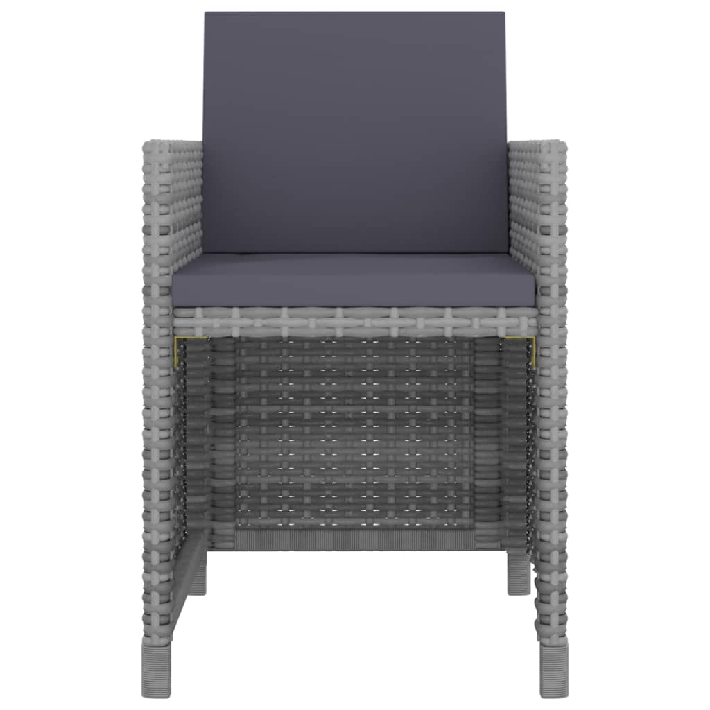 13 Piece Outdoor Dining Set with Cushions Poly Rattan Anthracite