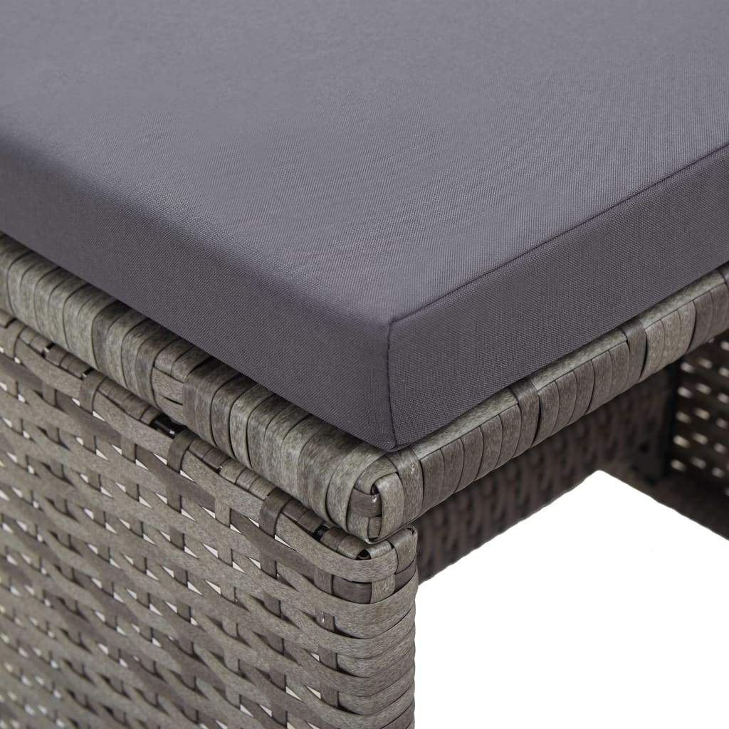 Garden Stools 2 pcs with Cushions Poly Rattan Anthracite