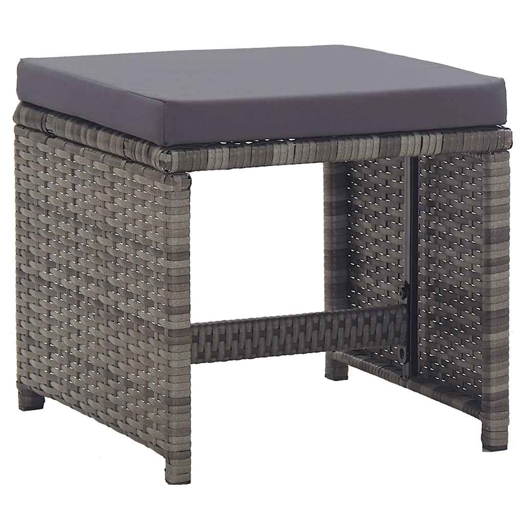 15 Piece Outdoor Dining Set with Cushions Poly Rattan Anthracite