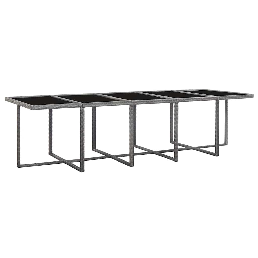 15 Piece Outdoor Dining Set with Cushions Poly Rattan Anthracite