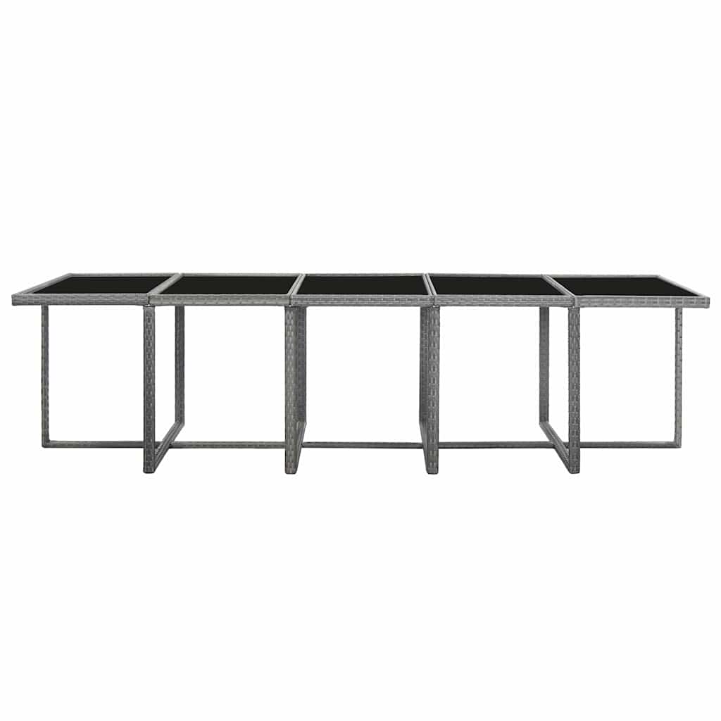 15 Piece Outdoor Dining Set with Cushions Poly Rattan Anthracite