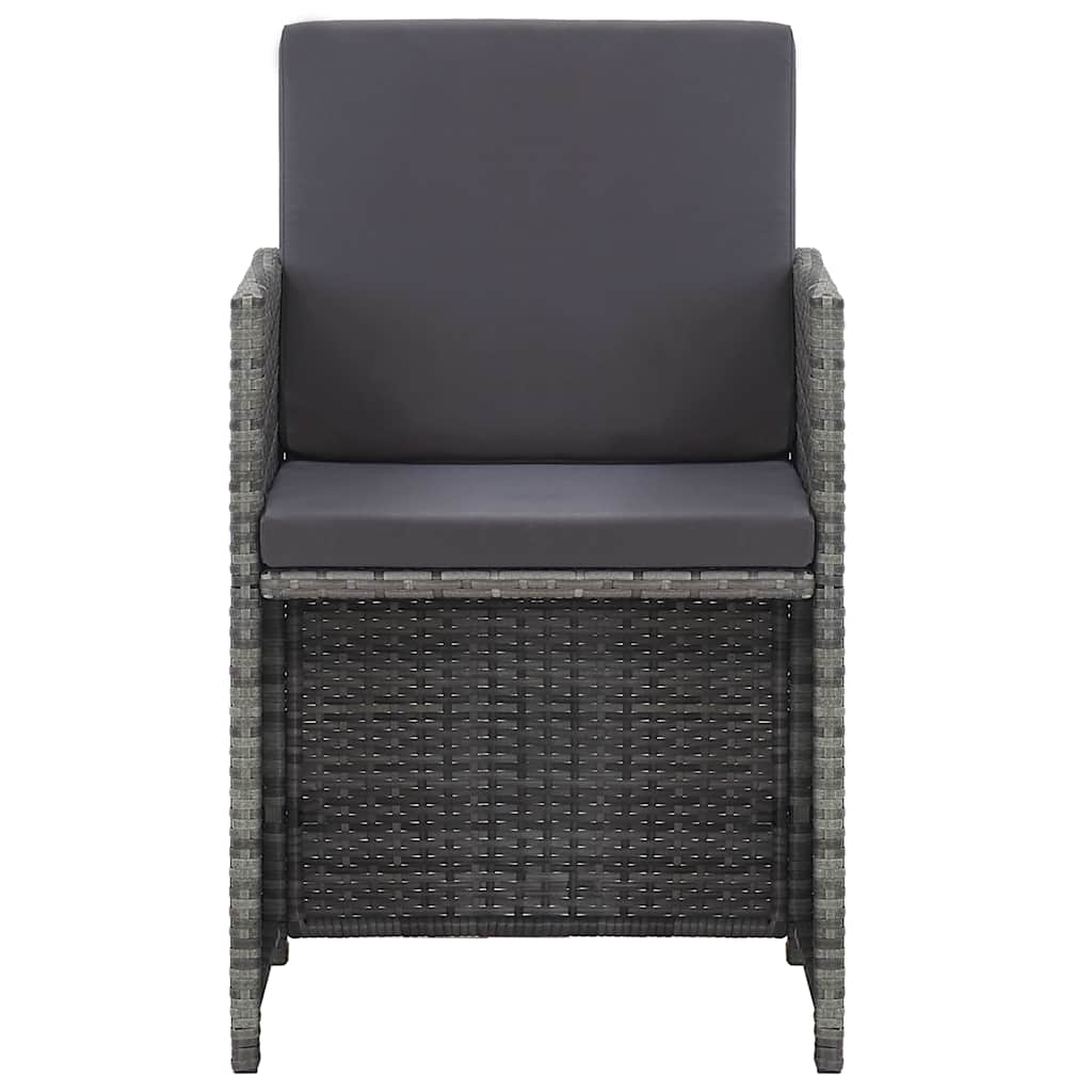 15 Piece Outdoor Dining Set with Cushions Poly Rattan Anthracite