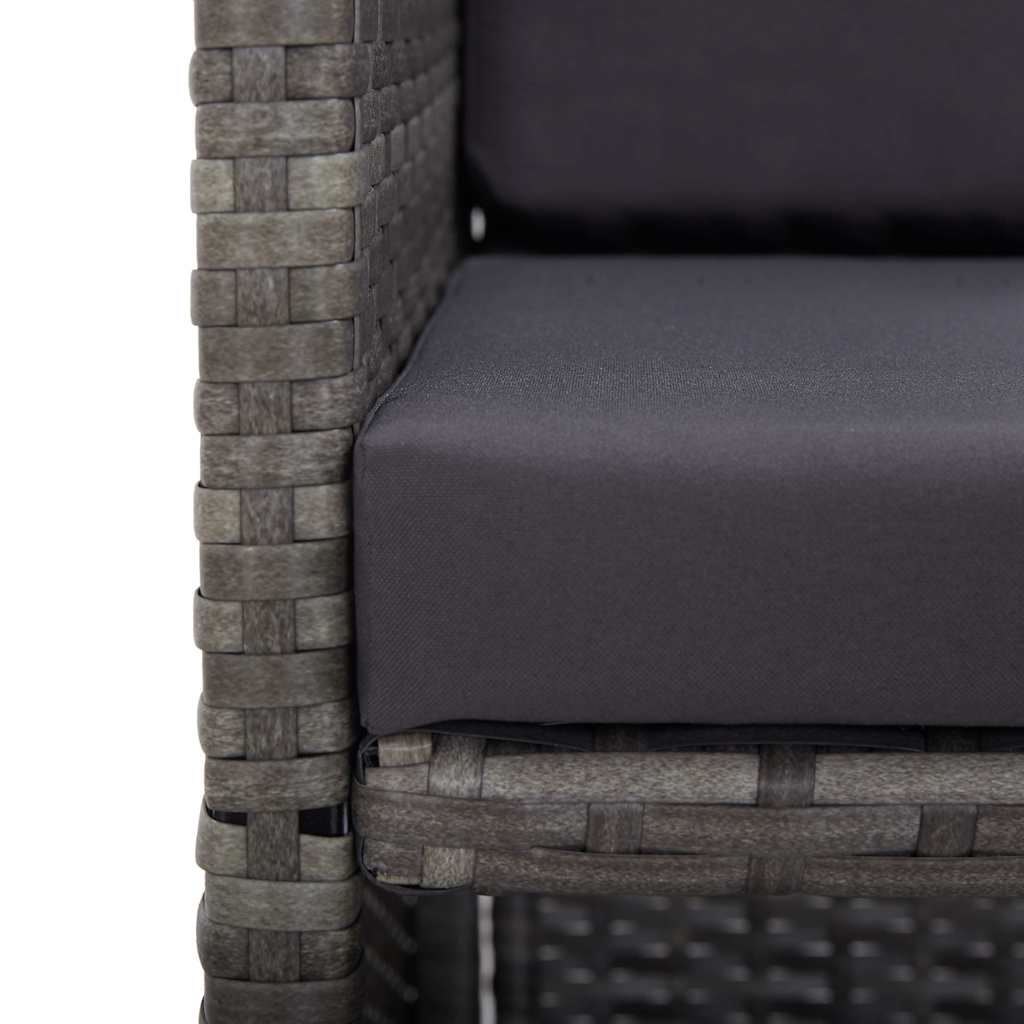 15 Piece Outdoor Dining Set with Cushions Poly Rattan Anthracite