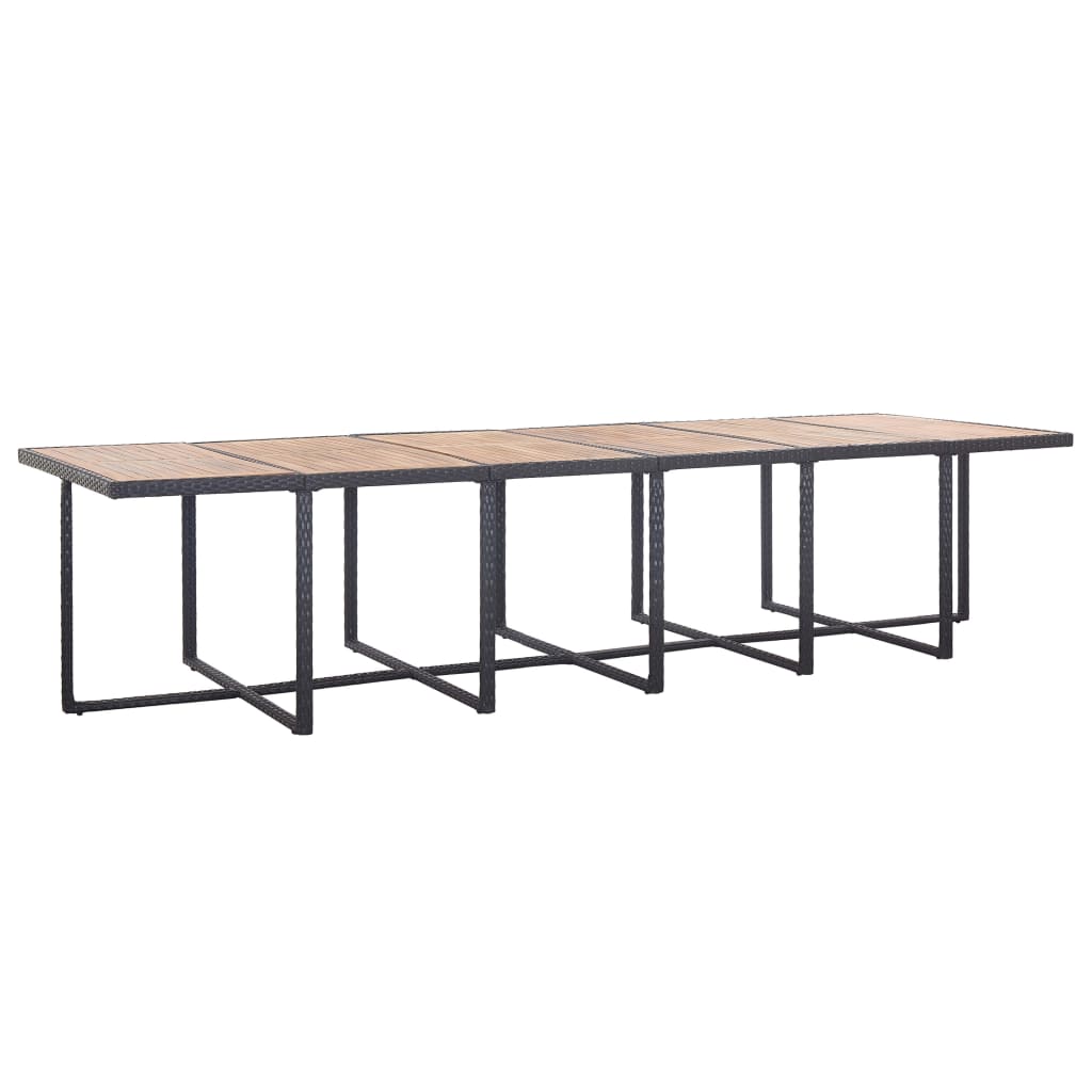 17 Piece Outdoor Dining Set with Cushions Poly Rattan Black