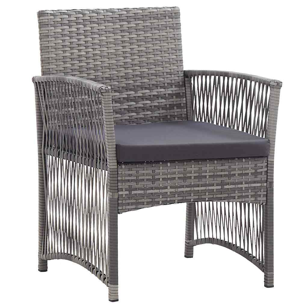 Garden Armchairs with Cushions 2 pcs Anthracite Poly Rattan