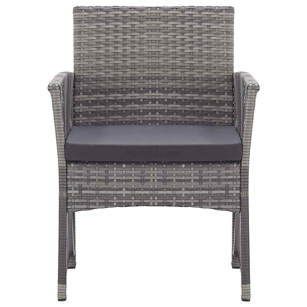 Garden Armchairs with Cushions 2 pcs Anthracite Poly Rattan