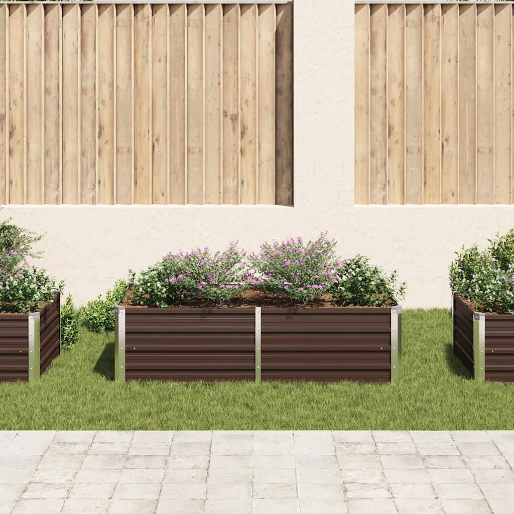 Raised Garden Bed 160x80x45 cm Galvanised Steel Brown