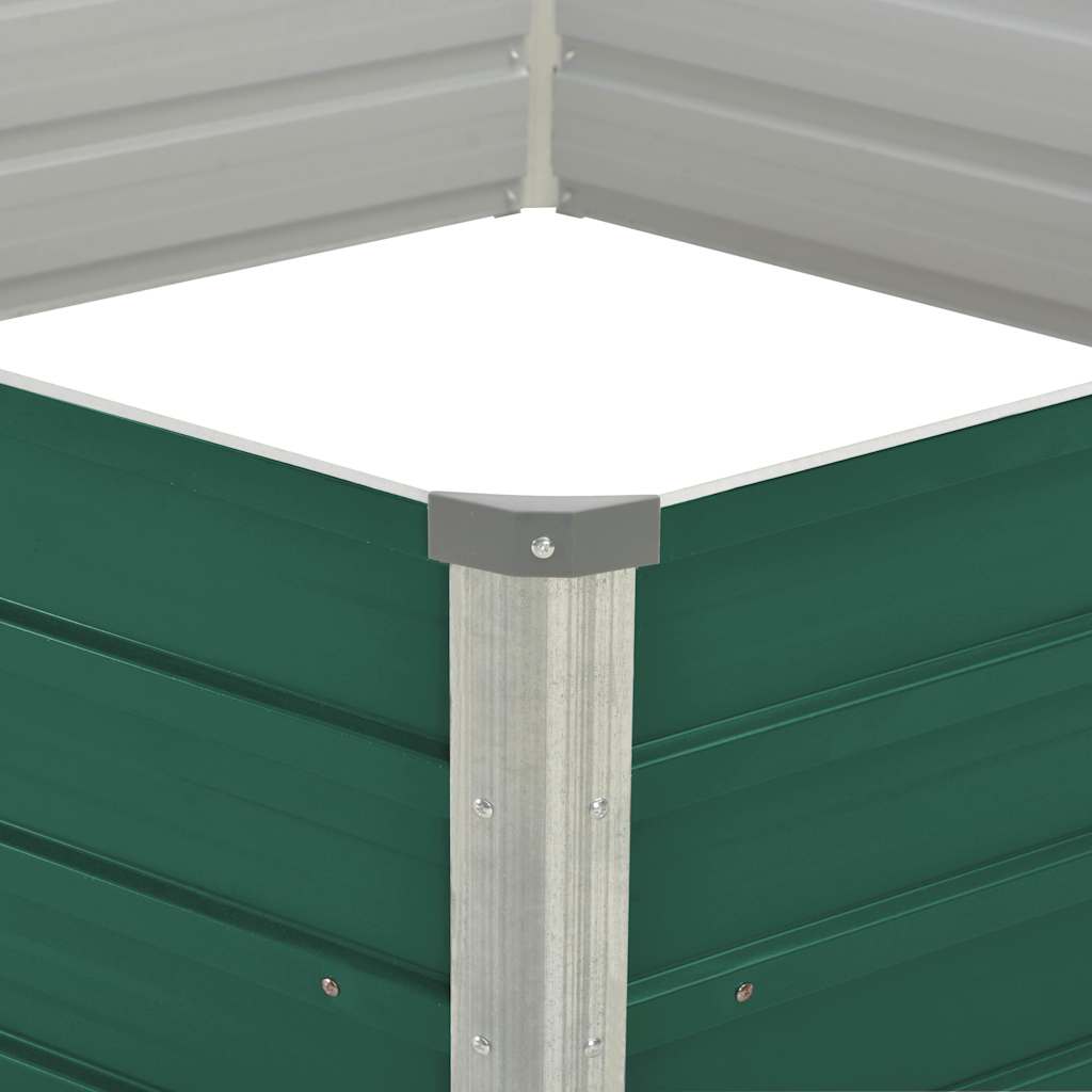 Raised Garden Bed 129x129x45 cm Galvanised Steel Green