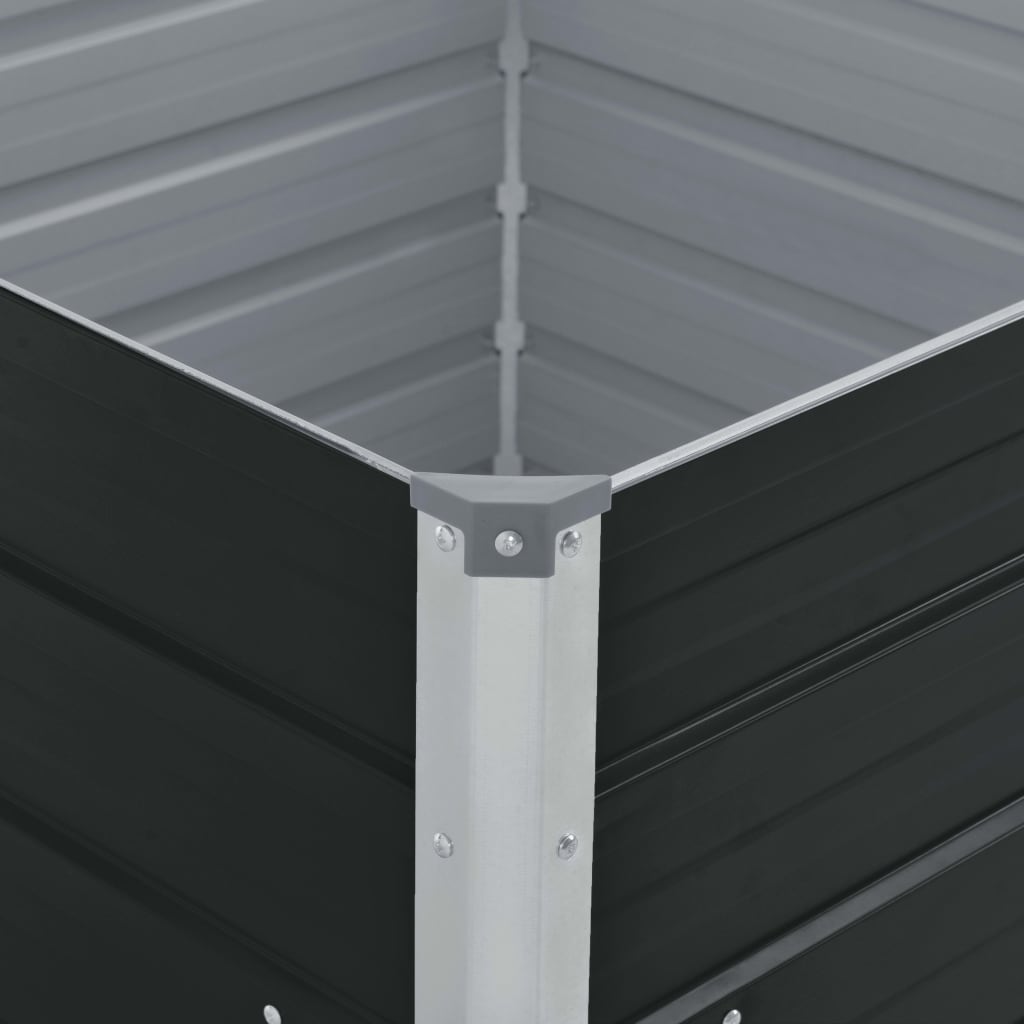 Raised Garden Bed 100x100x45 cm Galvanised Steel Anthracite