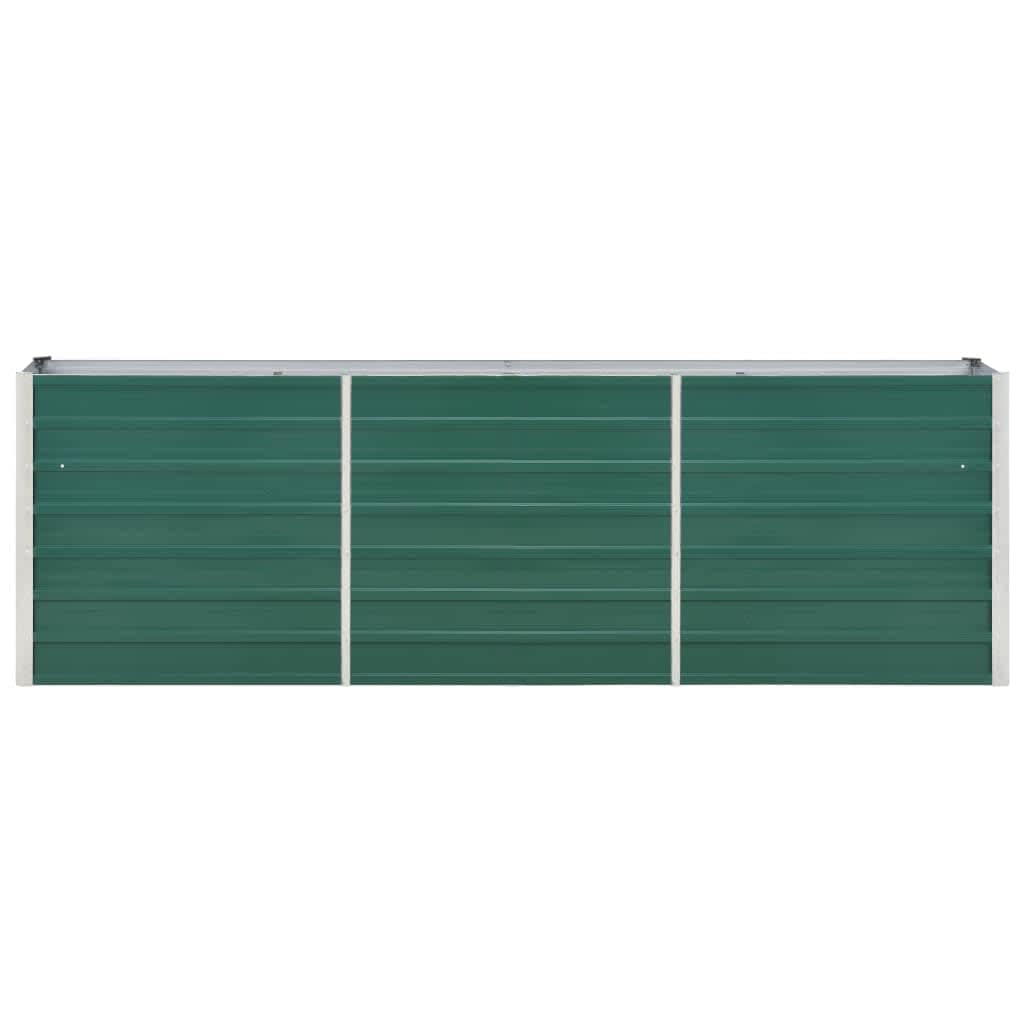 Garden Raised Bed Galvanised Steel 240x40x77 cm Green