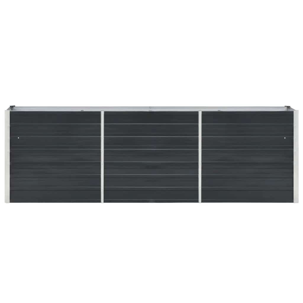 Garden Raised Bed Galvanised Steel 240x40x77 cm Anthracite