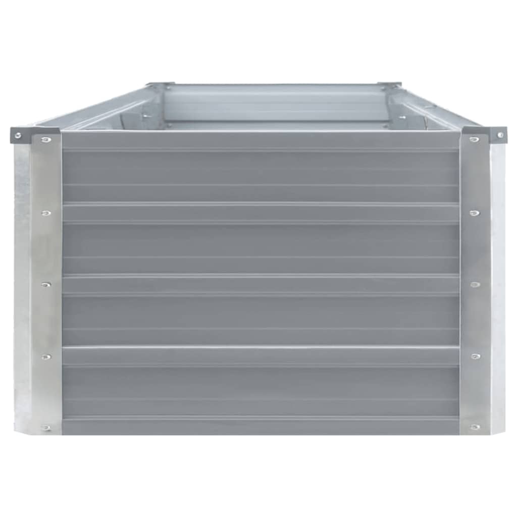 Garden Raised Bed Galvanised Steel 320x40x45 cm Grey