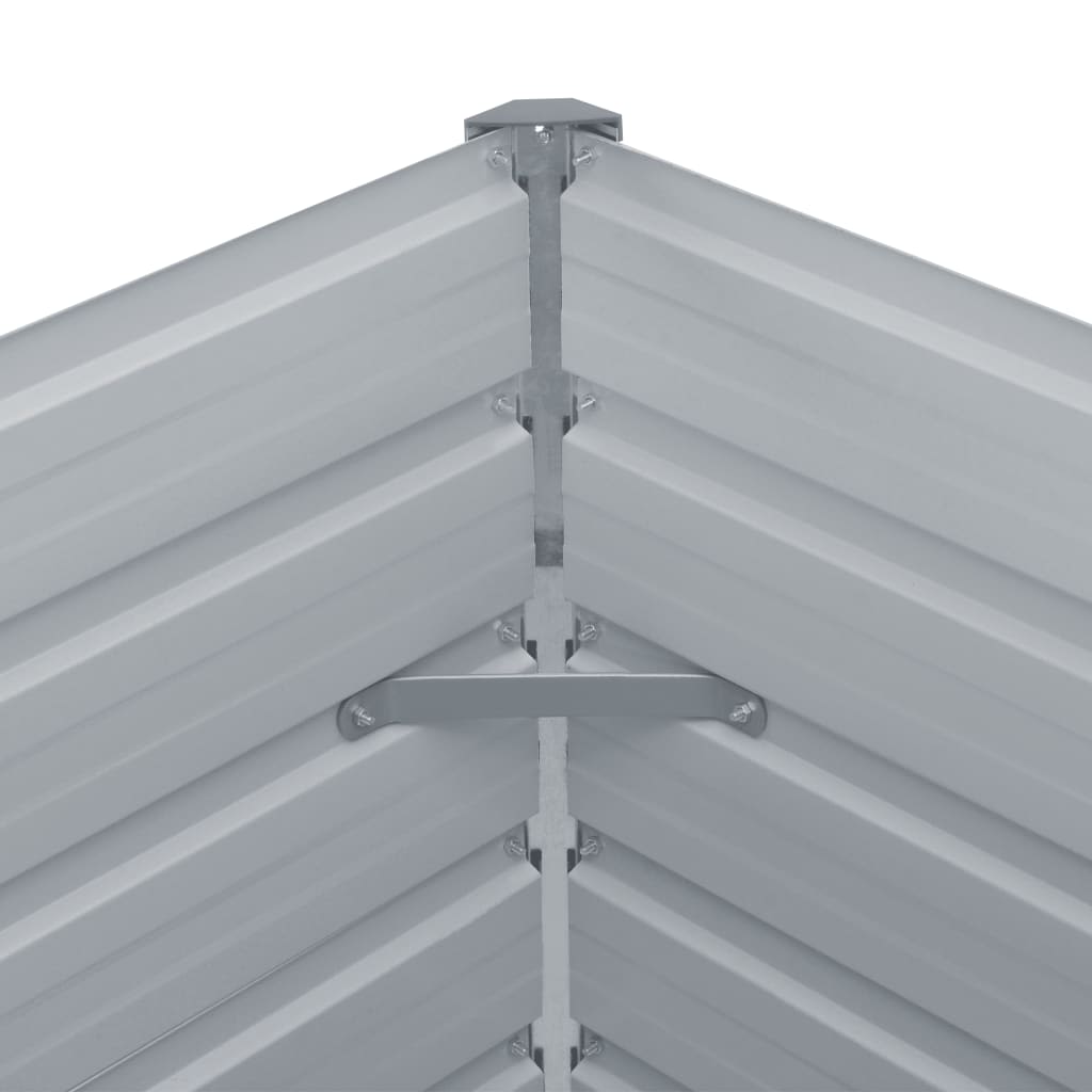 Garden Raised Bed Galvanised Steel 320x40x45 cm Grey