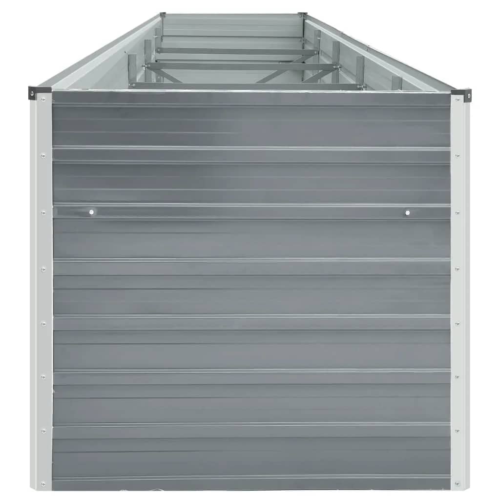 Garden Raised Bed Galvanised Steel 400x80x77 cm Grey
