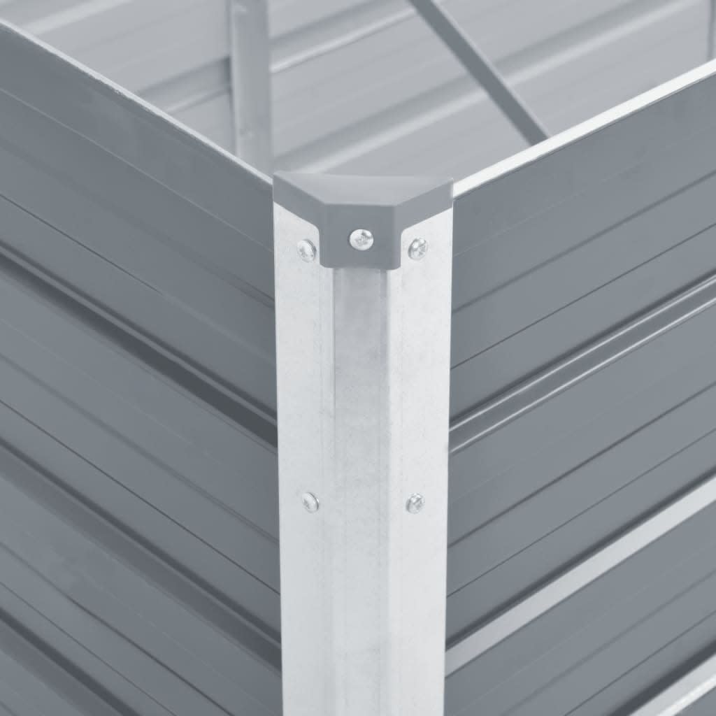 Garden Raised Bed Galvanised Steel 480x80x45 cm Grey