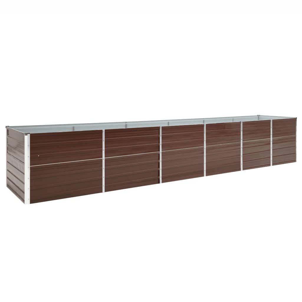 Garden Raised Bed Galvanised Steel 480x80x77 cm Brown