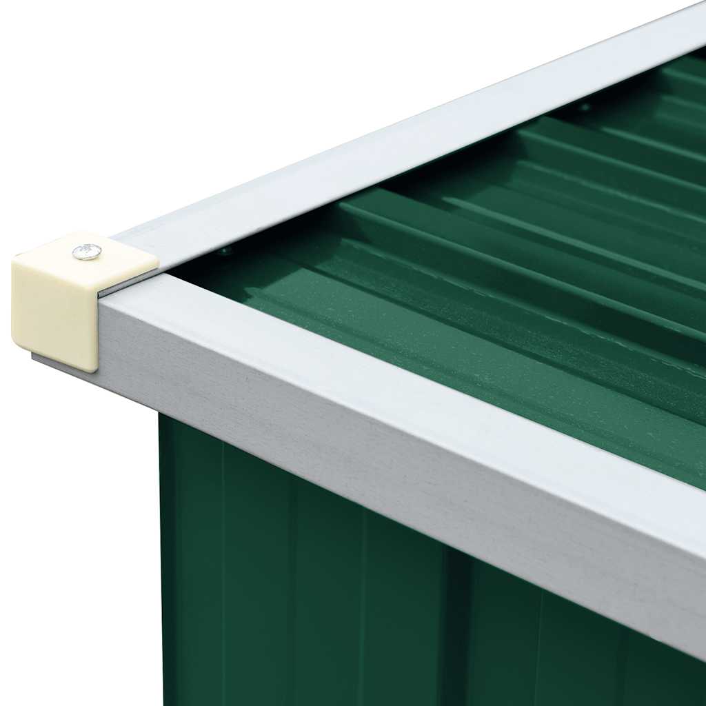 Garden Log Storage Shed Galvanised Steel 330x84x152 cm Green