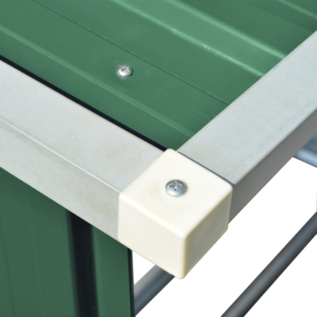 Garden Log Storage Shed Galvanised Steel 163x83x154 cm Green