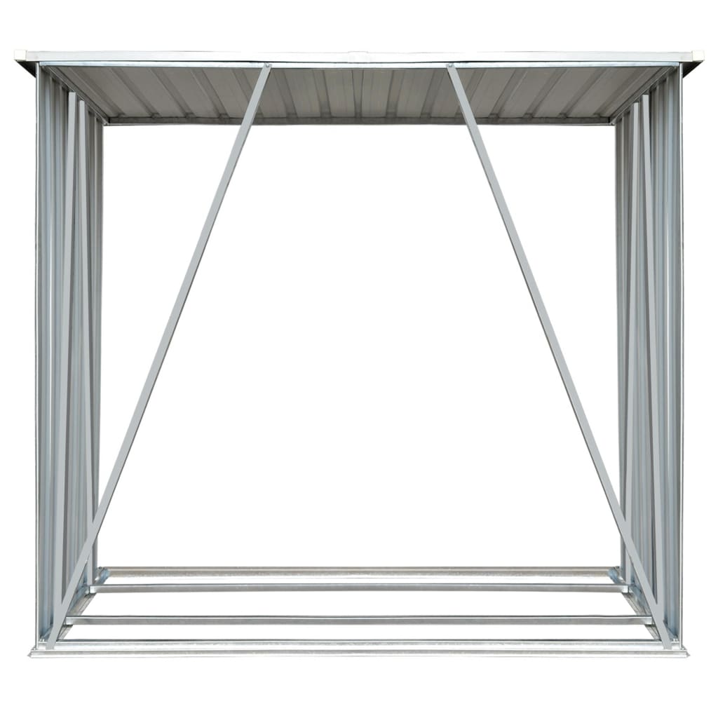 Garden Log Storage Shed Galvanised Steel 163x83x154 cm Anthracite