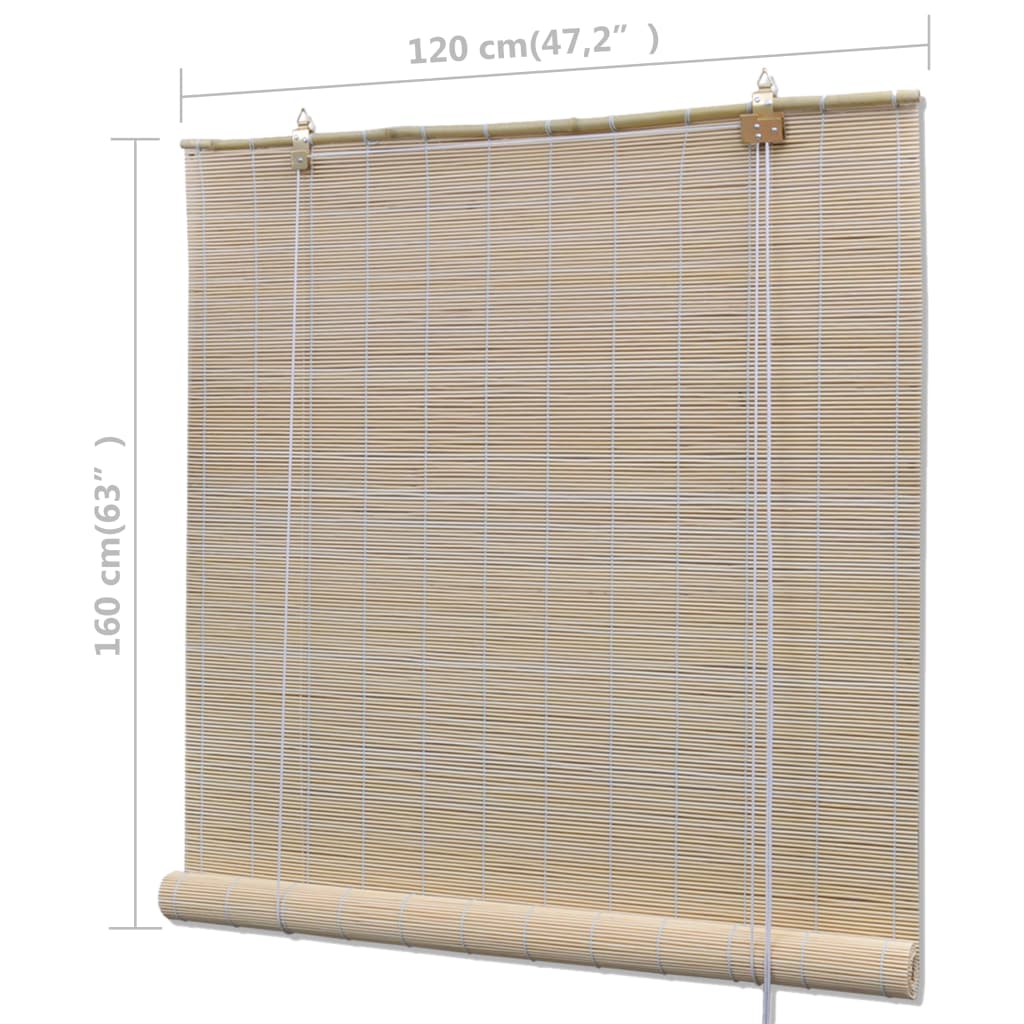 Natural Bamboo Roller Blinds 2 pcs 120x160 cm