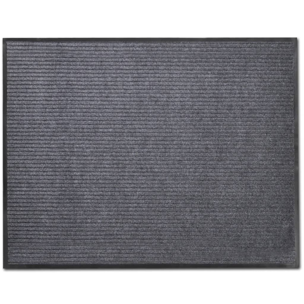 PVC Door Mats 2 pcs Grey 90x60 cm