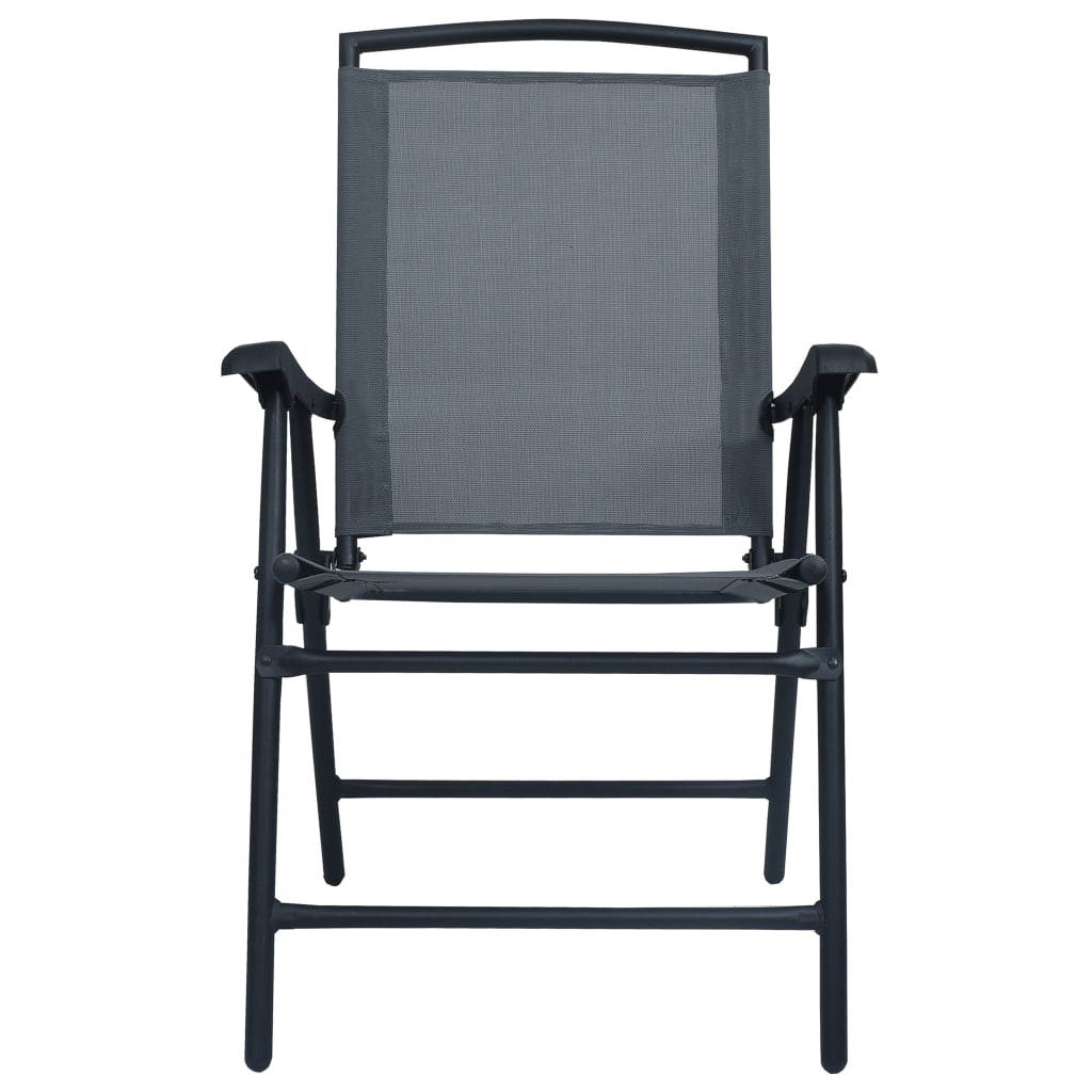 Folding Chairs 2 pcs Texilene Grey