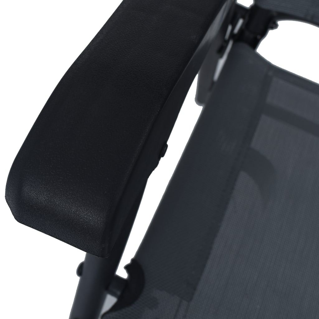 Folding Chairs 2 pcs Texilene Grey