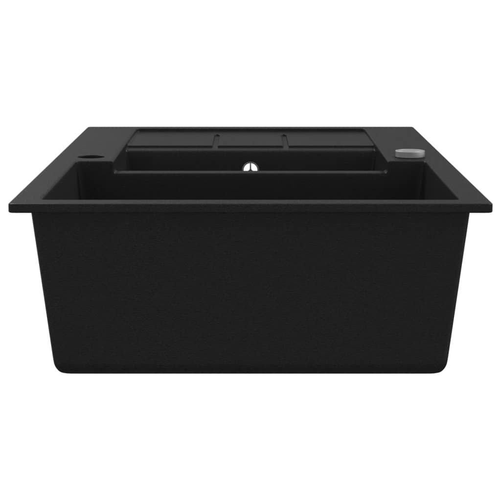 Granite Kitchen Sink Double Basin Black