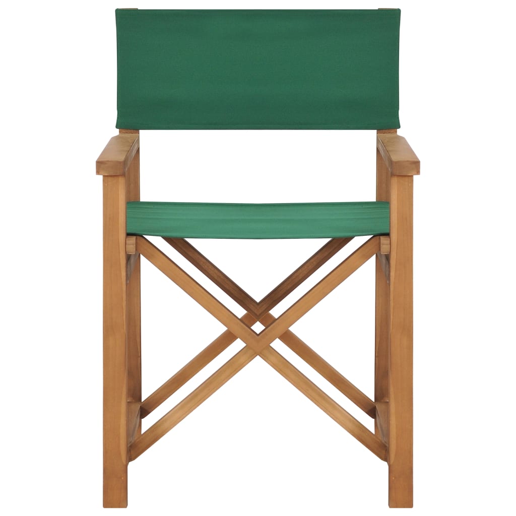 Director's Chair Solid Teak Wood Green