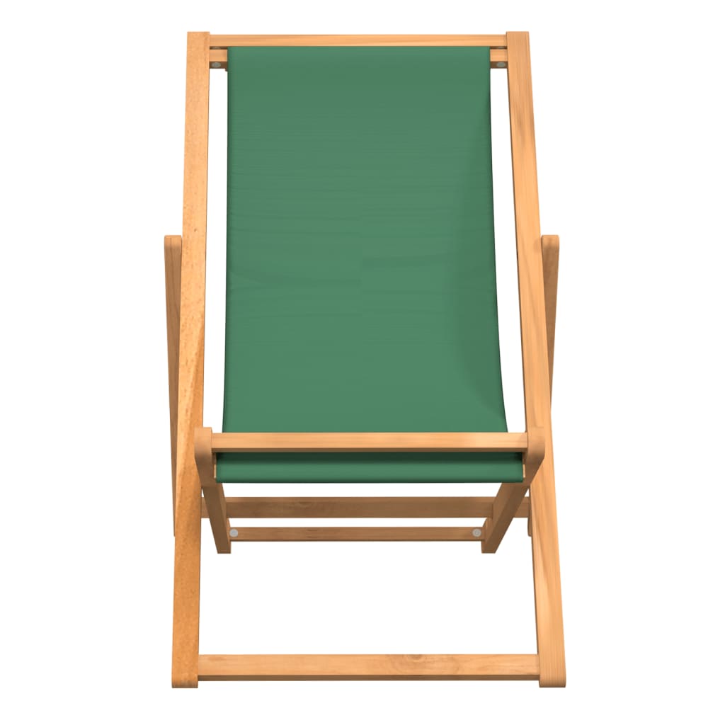 Folding Chair Solid Teak Wood Green