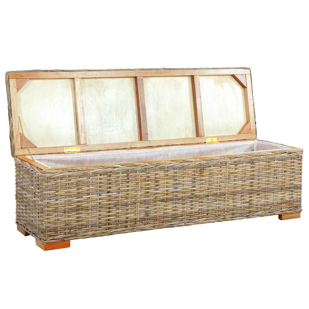 Storage Box 120 cm Kubu Rattan and Solid Mango Wood