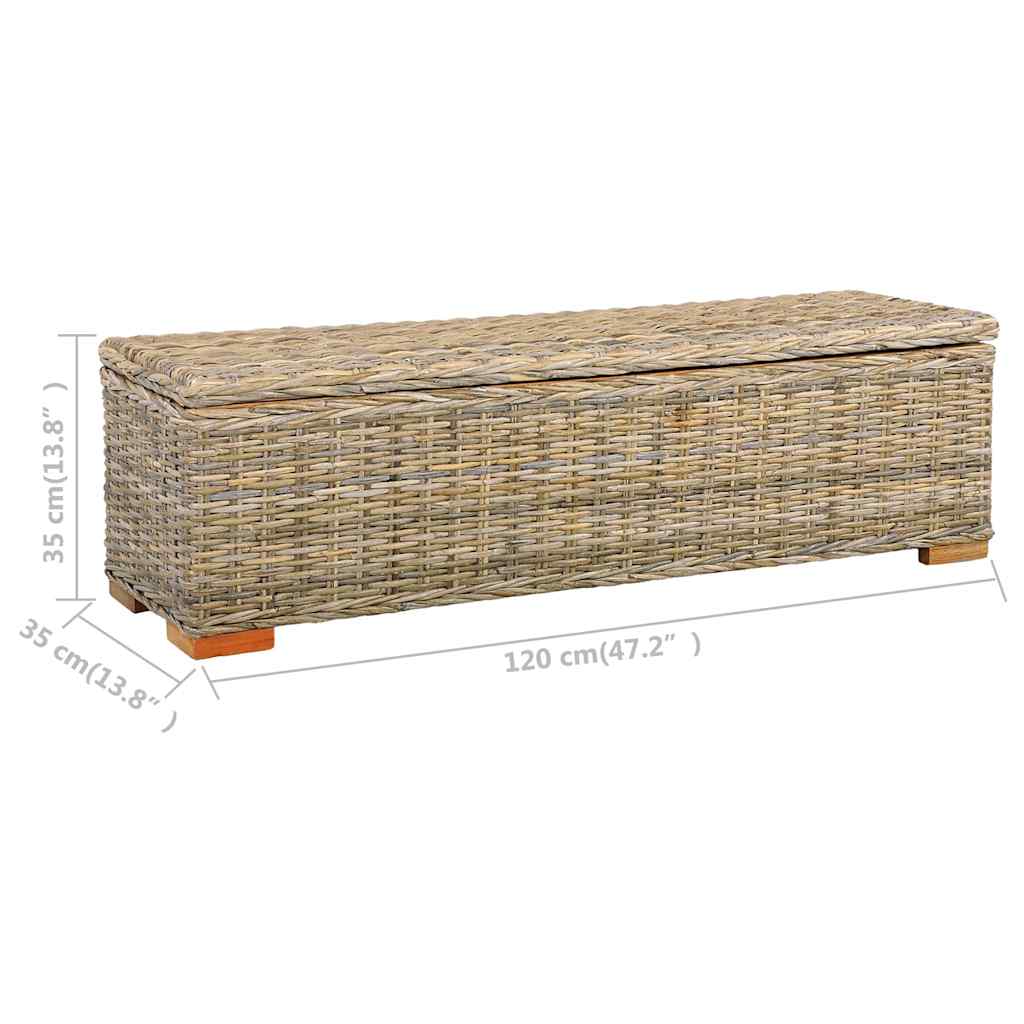 Storage Box 120 cm Kubu Rattan and Solid Mango Wood