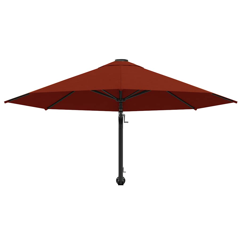 Wall-Mounted Garden Parasol with Metal Pole 300 cm Terracotta