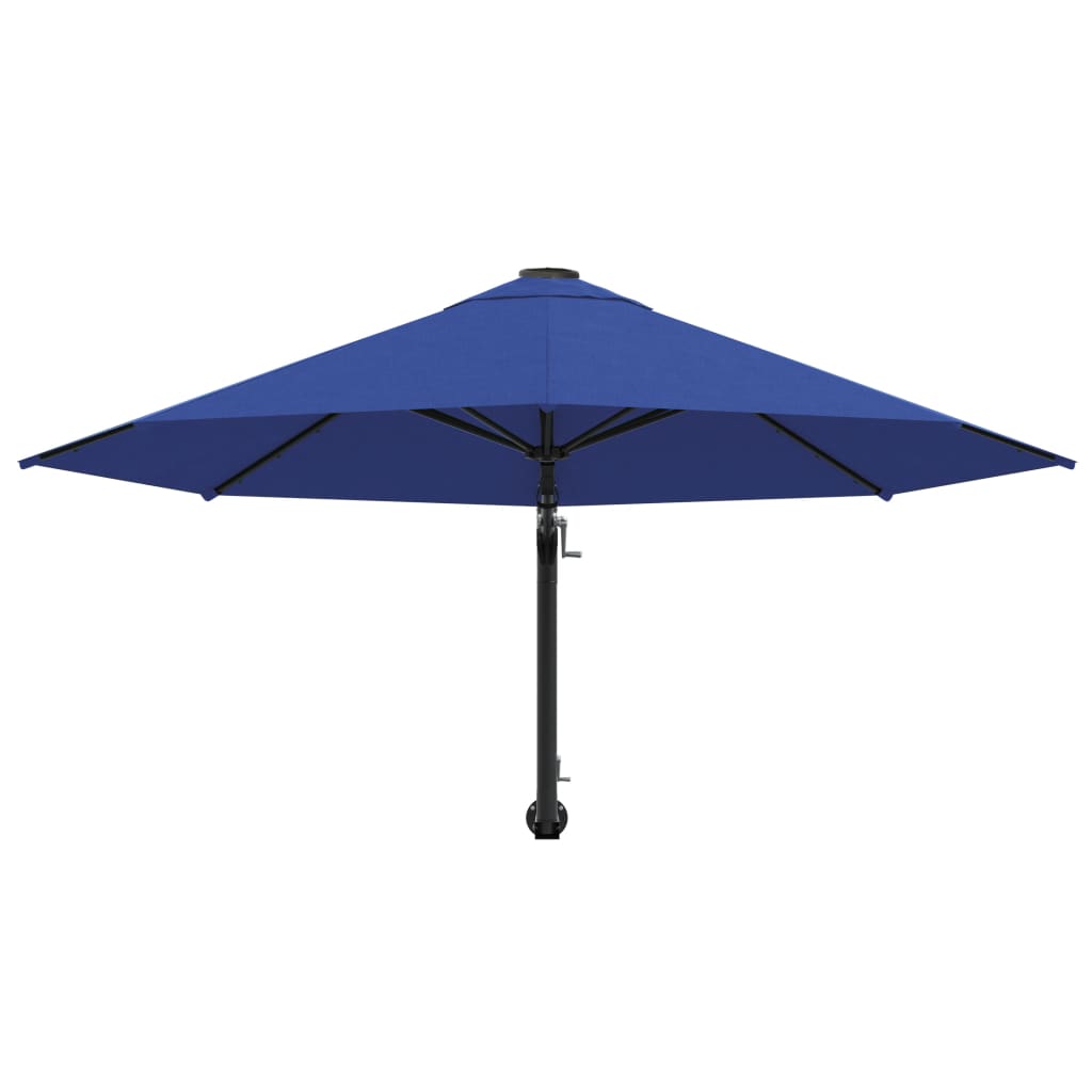Wall-Mounted Garden Parasol with Metal Pole 300 cm Blue