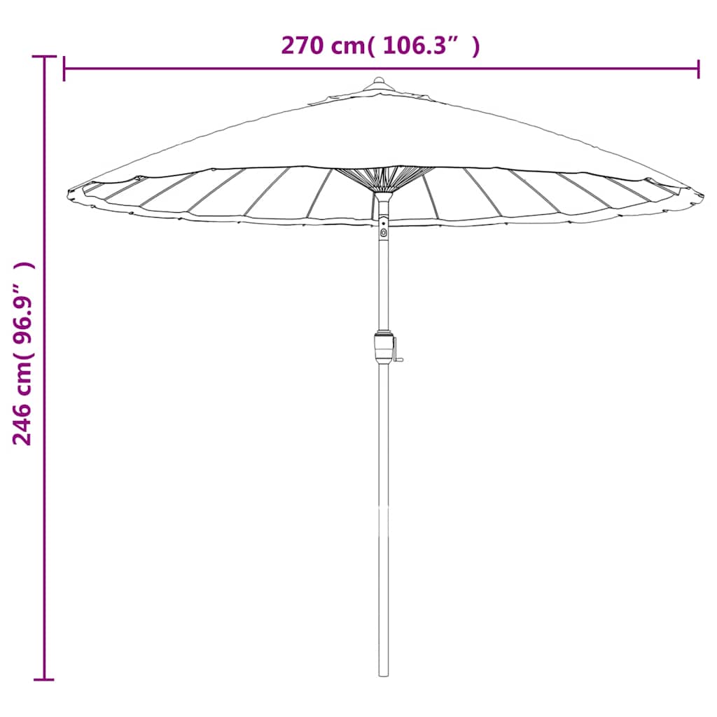 Garden Parasol with Aluminium Pole 250 cm Black