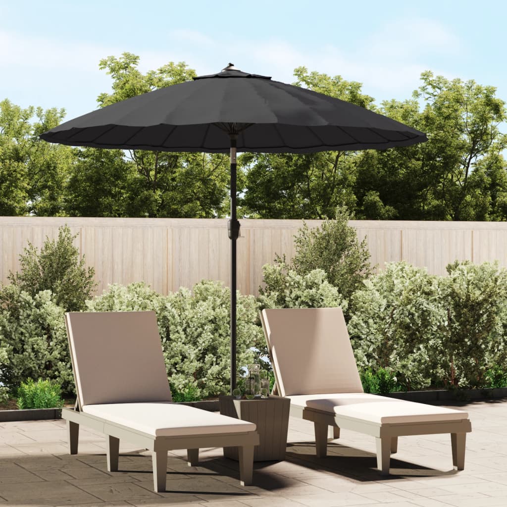 Garden Parasol with Aluminium Pole 250 cm Black