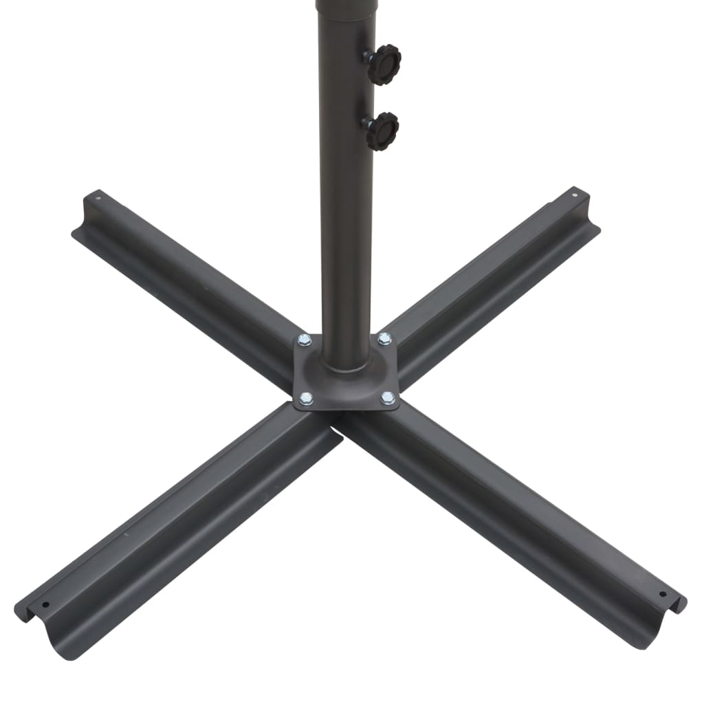 Double Parasol with Steel Pole 250x250 cm Black