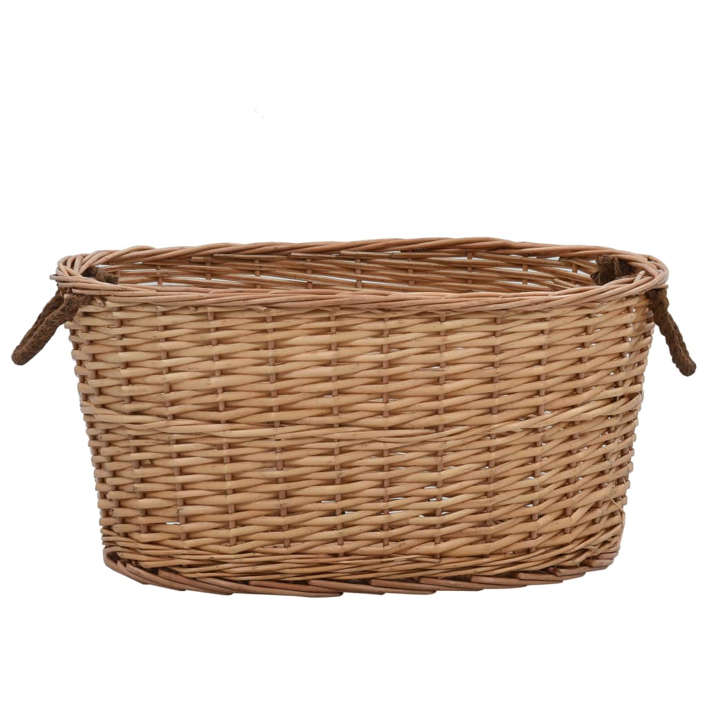 Firewood Basket with Carrying Handles 56x40x28 cm Natural Willow