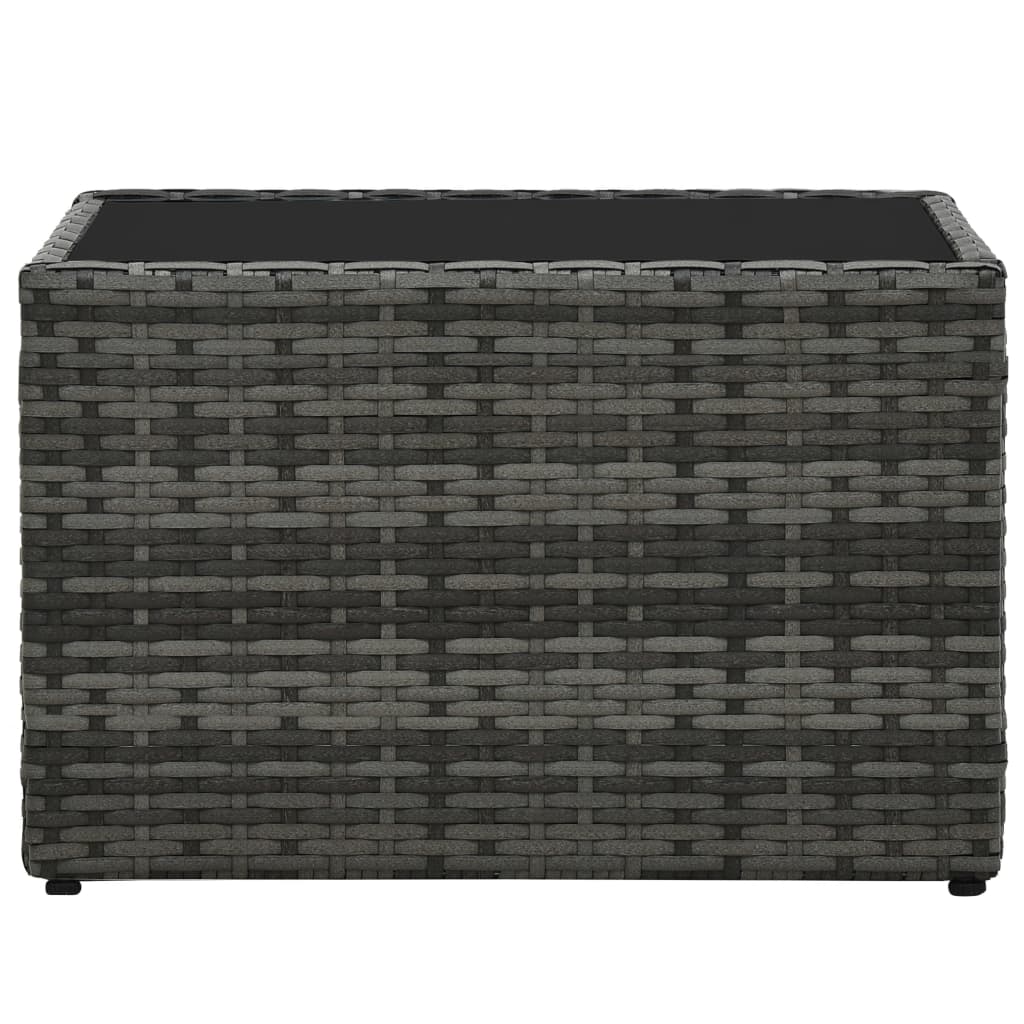 5 Piece Garden Lounge Set with Cushions Poly Rattan Grey