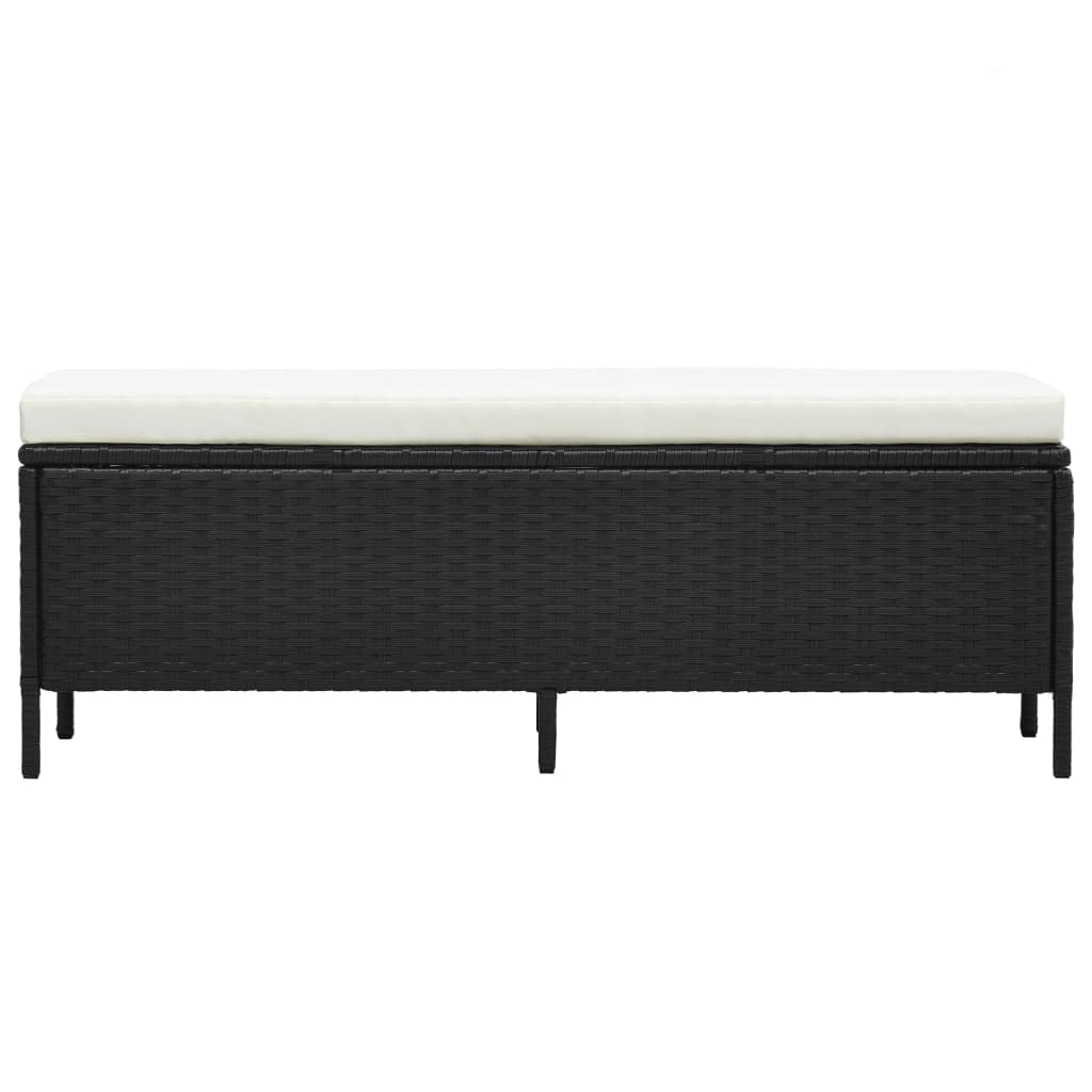 3 Piece Garden Lounge Set with Cushions Poly Rattan Black