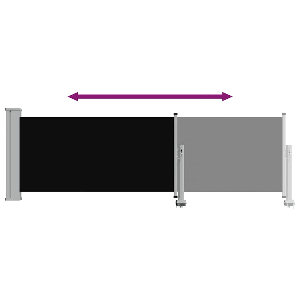 Patio Retractable Side Awning 80x300 cm Black