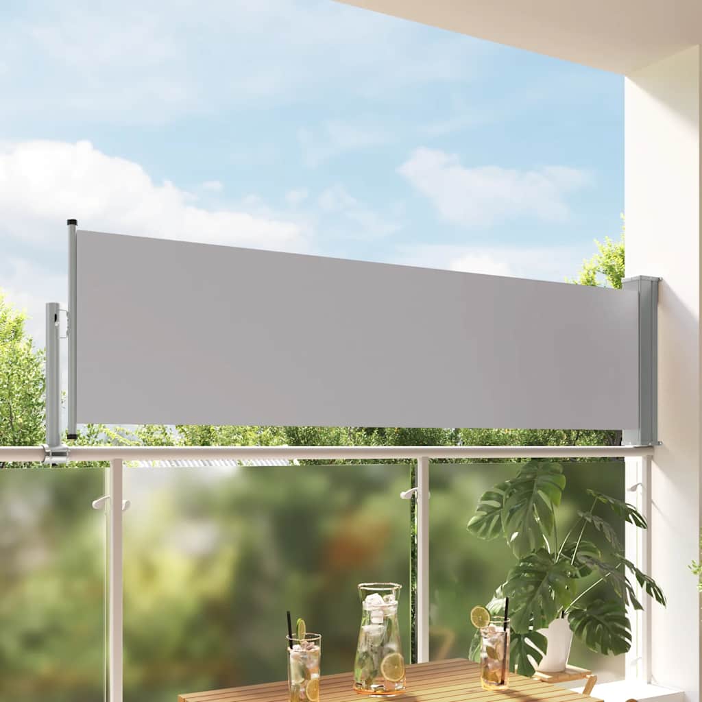 Patio Retractable Side Awning 80x300 cm Grey