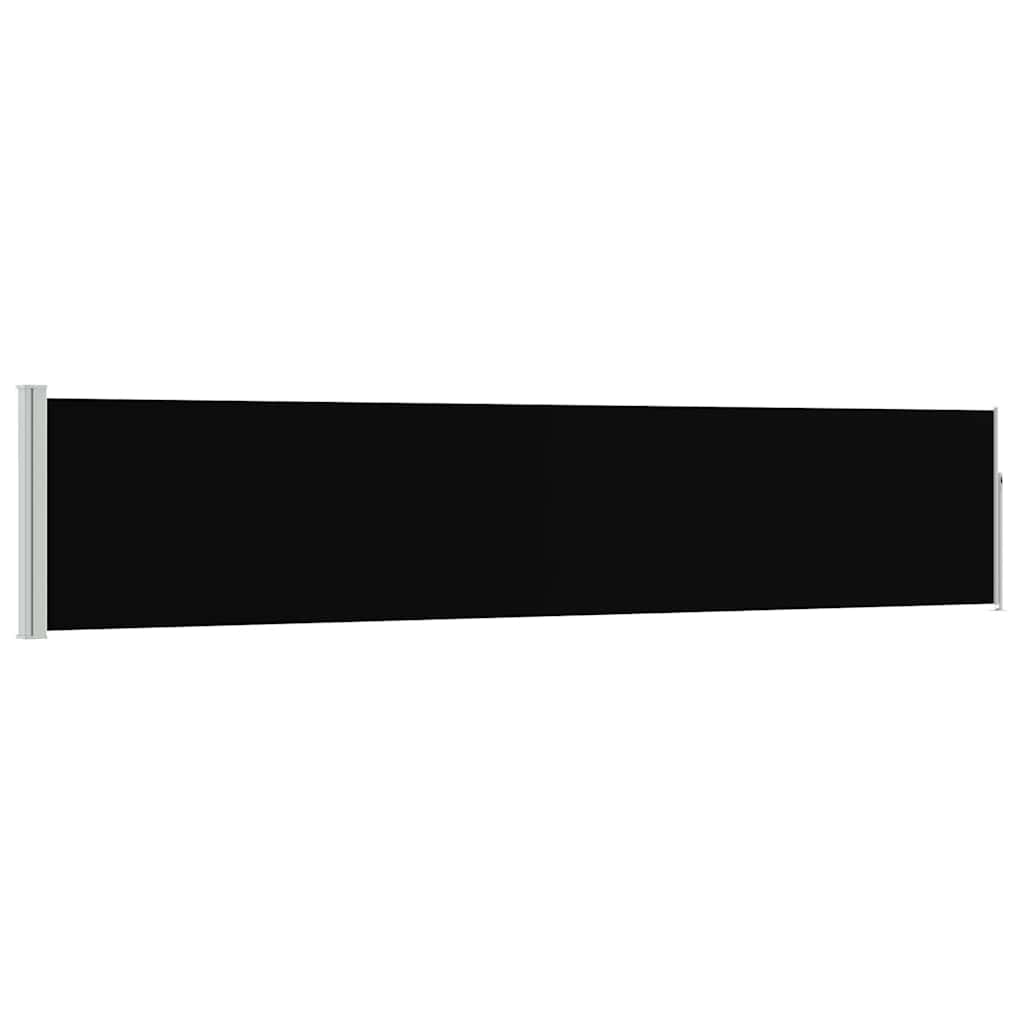 Patio Retractable Side Awning 100x514 cm Black