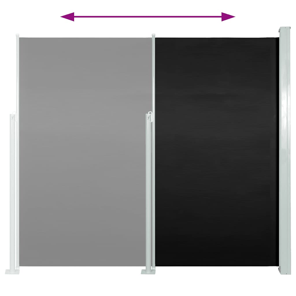 Patio Retractable Side Awning 100x514 cm Black