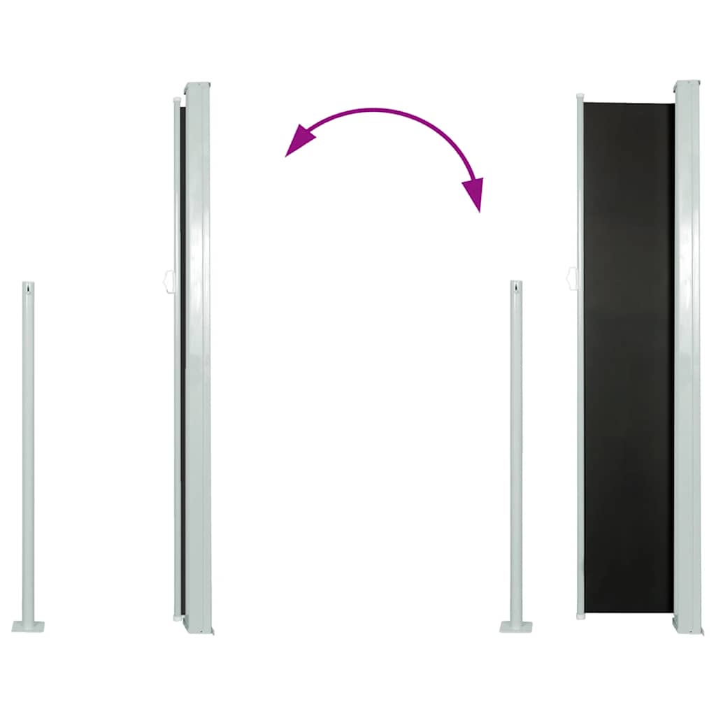 Patio Retractable Side Awning 100x514 cm Black